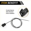 Black plastic bonnet latch release cable with coiled wire and metal tip for toyota tundra sequoia 2007-2021