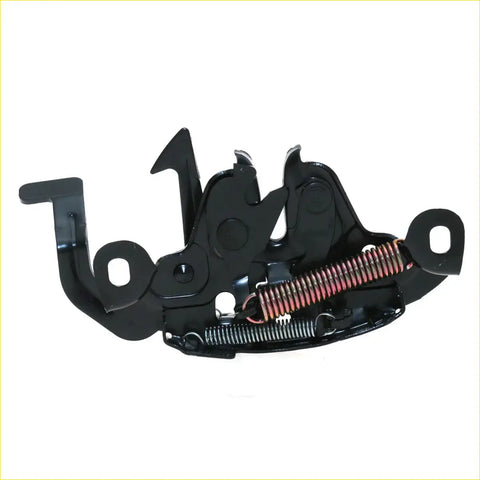Black metal bonnet latch striker lock for nissan d22 navara 1997-2004 showing the back side with spring mechanism