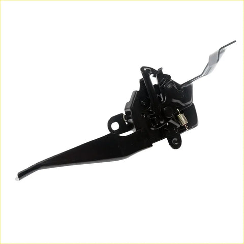 Black metal bonnet latch striker lock with spring and lever for toyota hilux 2005-2015 shown from backside