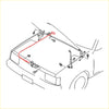 Red roof rack cable bonnet release cable for nissan ad wingroad expert 1990-1999 shown from back side