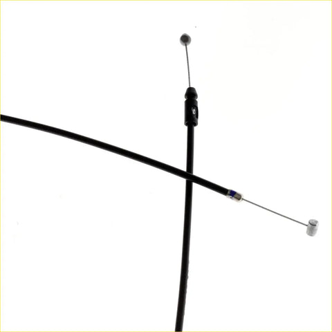 Black bonnet release cable for toyota hilux 2005-2015 with metallic end cap and black housing shown from back side