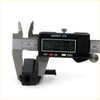 Black digital caliper with silver jaws measuring 18.96 mm for bonnet bumper rubber on Nissan Datsun Ute 1965-1997