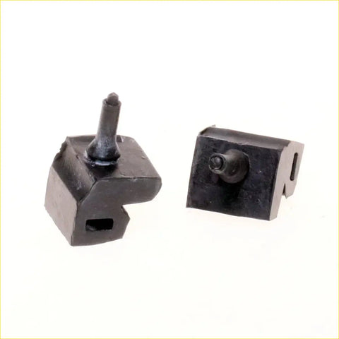 Black rubber bonnet rubber bumper with cylindrical protrusion and rectangular base for nissan datsun 720 1965-1997