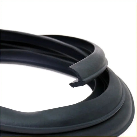 Black rubber bootlid weatherstrip seal for Nissan Datsun 1200 1970-1976 coiled with smooth flexible textured profile