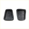 Black rubber brake clutch pedal pads for mazda luce 1500 1800 1966-1973 with textured worn surface and reinforced edges