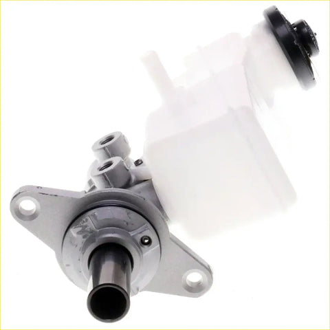 Silver metallic brake master cylinder with translucent white reservoir and black cap for toyota hilux revo 2015-2023