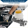 Gray metallic hydraulic brake master cylinder with translucent white reservoir and bright yellow cap for toyota prado