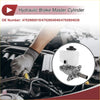 Brake master cylinder with white plastic reservoir and silver metal body with black cap for toyota 4runner back view