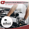 White and gray hydraulic brake master cylinder with black cap for Toyota Avalon 2000-2004 shown from the back side
