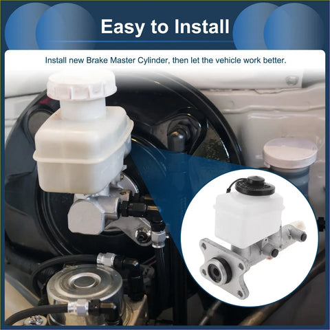 White plastic brake master cylinder with metallic fittings and black cap for toyota hilux v 1988-1997