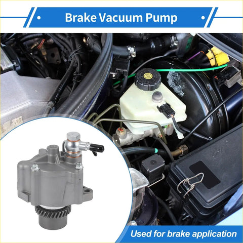 Gray metallic brake vacuum pump with black knob and silver fittings for automotive use in toyota hilux 2000-2010