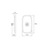 Britax External Head Mirror Flat Glass Steel Black Body