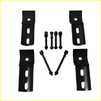 Black metal brush scrub bar mounting brackets and screws set fit 49mm brush bars to 63mm bull bar hoop