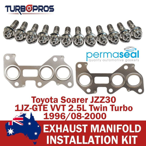 Toyota Soarer 2.5L Twin Turbo Permaseal Manifold Titanium Stud&Gasket Kit