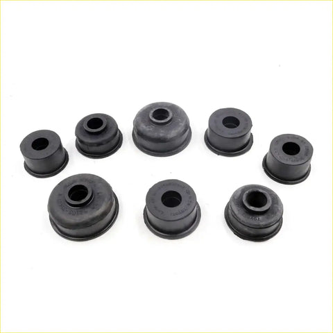 Set of black rubber cabin mounting bushings in various sizes for toyota hilux 1983-1997 models