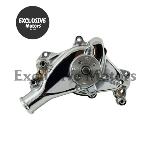 Chevy Small Block Long Water Pump Chrome Aluminum (1969-1985)