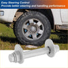 Silver metallic camber alignment bolt with flanged ends and hex head for Toyota 4Runner 2010-2022 with 2 nuts