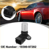 Black and silver camshaft position sensor with cylindrical metal top and plastic housing for Toyota Tacoma Tundra 4Runner
