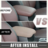 Beige leather car center console armrest cover with stitched edges for toyota avalon 2000-2004