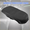 Black leather armrest protector cover with stitched edges for toyota crown 2015-2018 center console