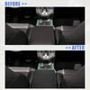 Black leather car center console armrest cover with green trim for Toyota Crown 2015-2018
