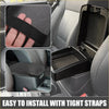 Black plastic car center console storage box with fabric lining and adjustable straps for toyota rav4 2013-2018