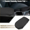 Black faux leather car center console armrest cover for toyota rav4 2019-2023 with quilted diamond pattern