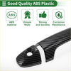 Black carbon fiber patterned abs plastic car door handle cover trim for Toyota RAV4 2013-2018 shown from back side