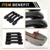 Black carbon fiber textured car exterior door handle covers for 2022 Toyota Tundra shown from the back side
