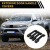 Black carbon fiber textured car exterior door handle covers for toyota tundra 2022 shown from the back side