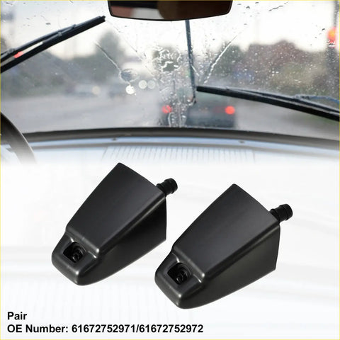 Black plastic windshield washer nozzle tips for car front left and right headlight washer nozzles for toyota land cruiser