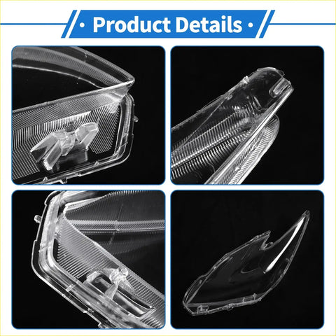 Car front right headlight lens cover for toyota prius 2010-2012 clear plastic with molded ridged design and mounting tabs