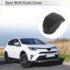 Black leather gear shift knob cover with visible stitching for toyota rav4 2019-2024 in pebbled black gray