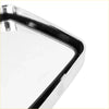 Chrome finished rectangular tray with sleek reflective surface and black rubber edge for toyota land cruiser mirror use