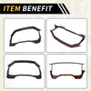 Carbon fiber dashboard meter panel frame cover for toyota tundra with black trim and red accent lines