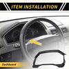 Black carbon fiber dashboard meter panel frame cover designed for toyota tundra around steering wheel and cluster