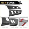 Carbon fiber front door window switch panel for toyota tundra 2014-2021 with black textured weave and precise cutouts
