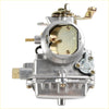 Silver and brass carburetor for ford 144 170 200 223 6cyl 57-62 with metallic finish screws and levers visible