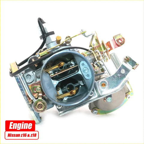 Silver and brass carburetor for nissan navara d21 hardbody pathfinder z16 z18 1986-1998 with visible jets and float bowls
