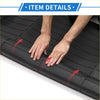 Black rubberized cargo liner rear boot mat for toyota prius 2016-2022 with textured interlocking tpe panels