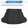 Black rubber cargo liner rear boot mat for toyota prius 2016-2022 with textured ribbed tpe surface for grip and durability