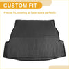 Black rubber cargo liner with ribbed texture and precise fit for rear boot of toyota rav4 5 seat 2019-2024 stripe