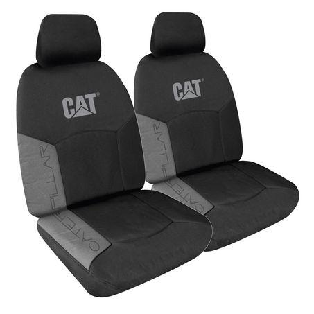 Caterpillar Front Car Seat Covers Canvas Grey Size 30