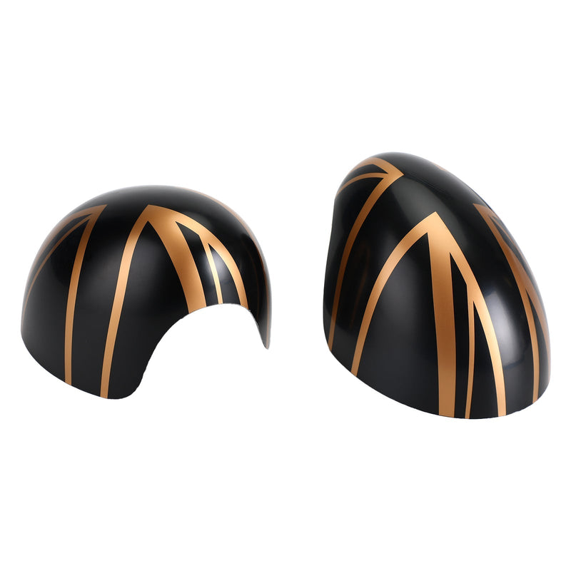 MINI Cooper Hardtop F55 F56 Black Gold 14-Present UK Flag Mirror Cover