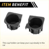 Black plastic center console cup holder insert set for toyota tacoma 2010-2015 with square design and clip