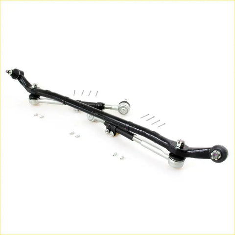 Black painted steering linkage assembly with silver metal joints for center link idler arm tie rod kit toyota hilux ute