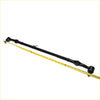 Black metal center steering link 2500cc for Nissan D21 Navara 1985-1999 with yellow measuring tape laid along it