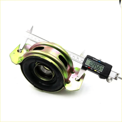 Center support bearing for Toyota Hilux 1979-1983 metallic greenish-yellow with black rubber insert and two mounting flanges
