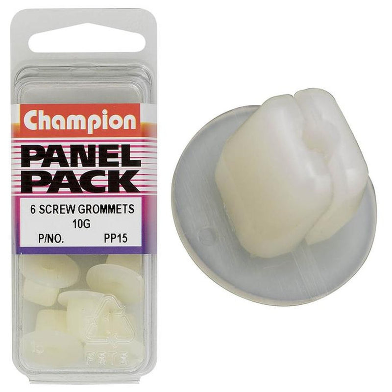 Champion Screw Grommet White 4.8mm Screw Size 8x8mm Hole