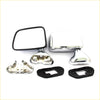 Chrome door mirror for toyota hilux 4runner surf 1988-1998 with chrome finish black rubber trim and mounting brackets